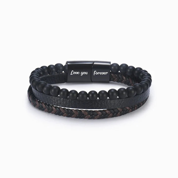 To My Man, Love You Forever Volcanic Stone Bracelet