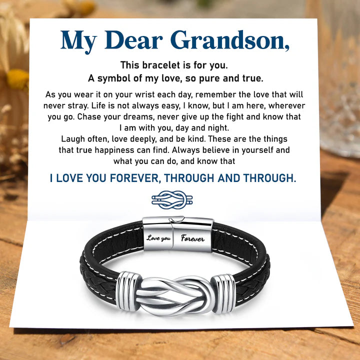 To My Grandson, “Love You Forever” Linked Bracelet