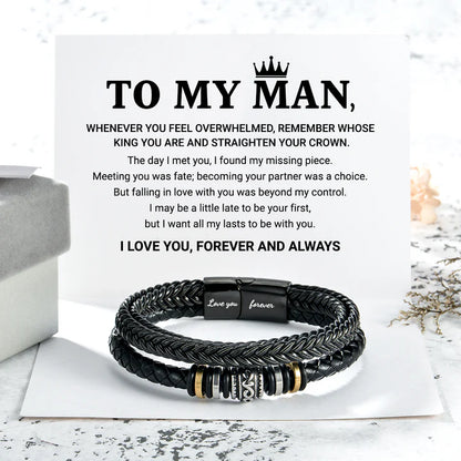 To My Man, Love You Forever and Always Double Row Bracelet