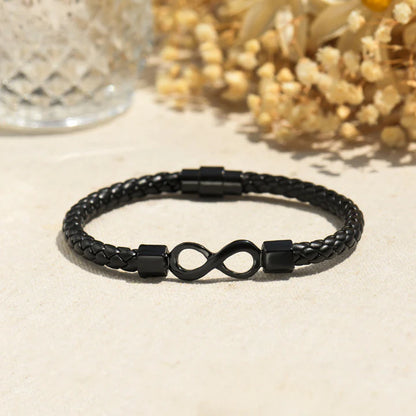 To My Man, I Love You The Most Infinity Leather Bracelet