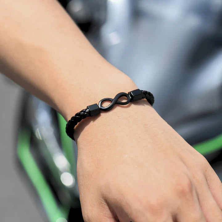 To My Man, I Love You The Most Infinity Leather Bracelet