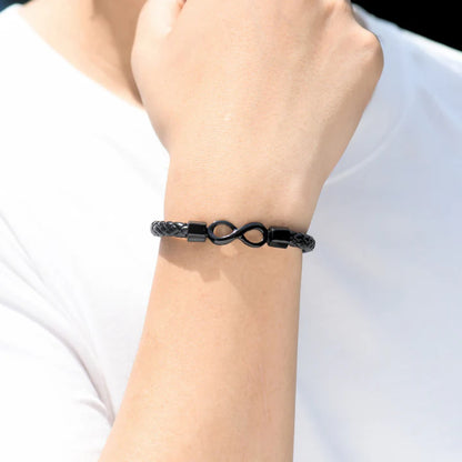 To My Man, I Love You The Most Infinity Leather Bracelet