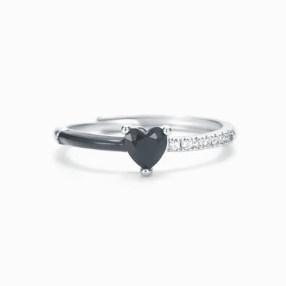 I'm Choosing My Peace Black Enamel Ring