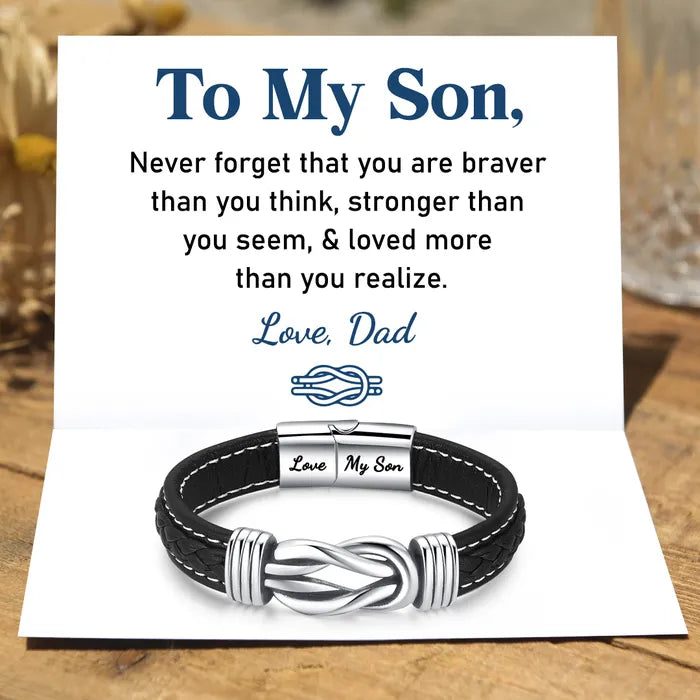 To My Son, I Love You Braided Linked Bracelet