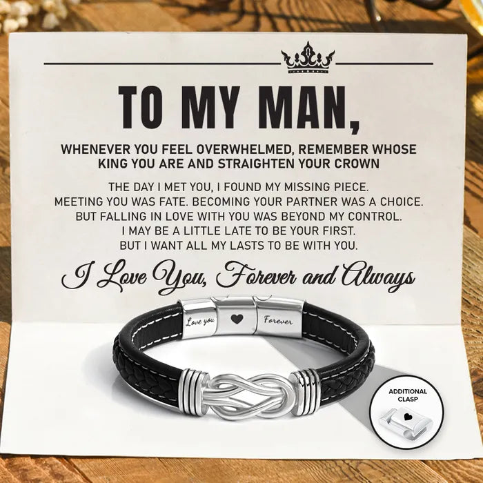 To My Man, I Love You Forever and Always Linked Bracelet