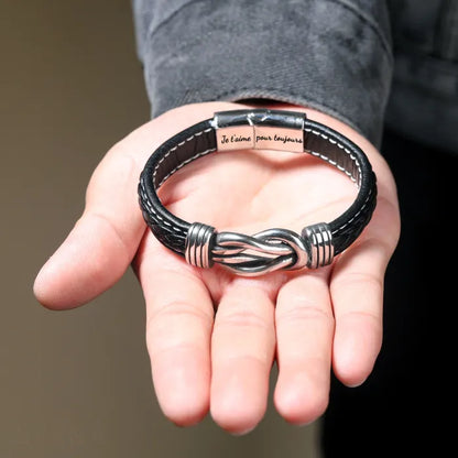 Bracelet en maille « Pour mon homme, je t'aime pour toujours et à jamais »