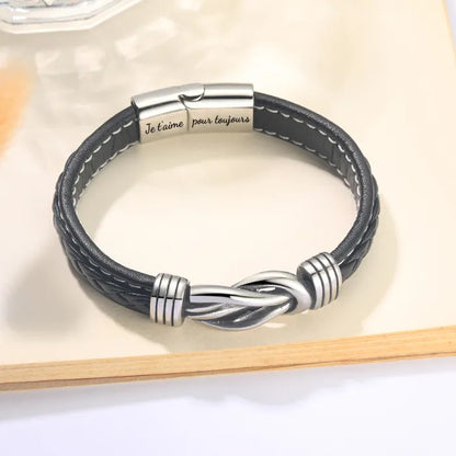 Bracelet en maille « Pour mon homme, je t'aime pour toujours et à jamais »