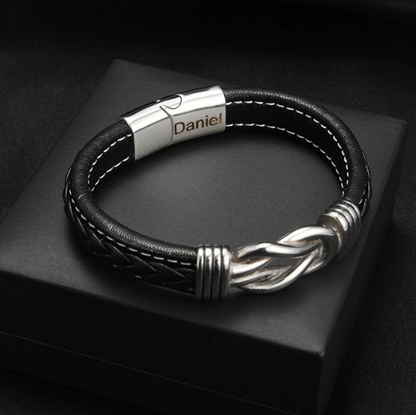 Son's Infinity Knot Bracelet Gift with Engraved Name