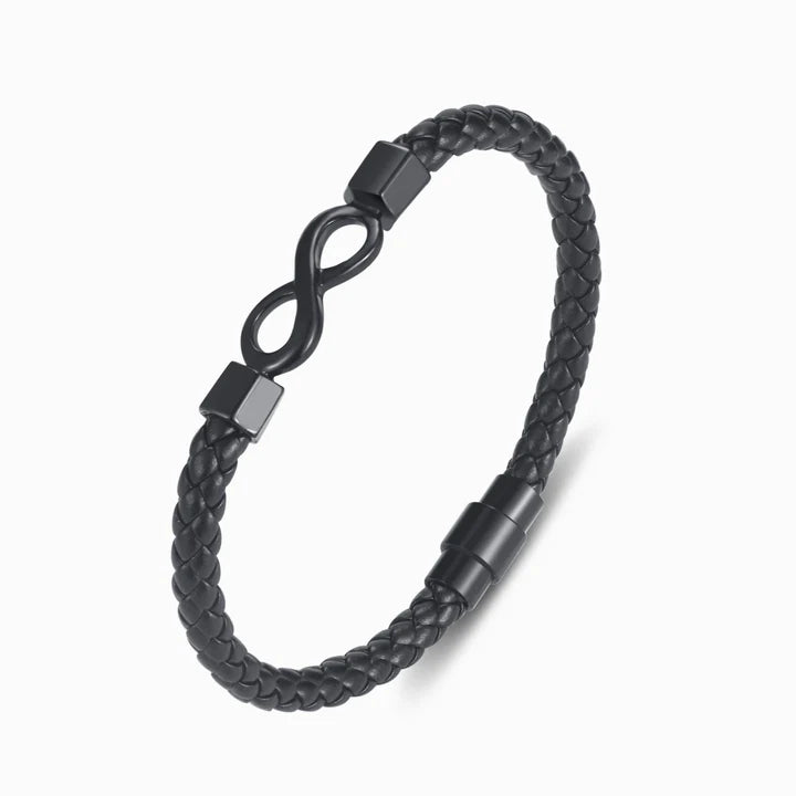 To My Man, I Love You Forever & Always Infinity Leather Bracelet