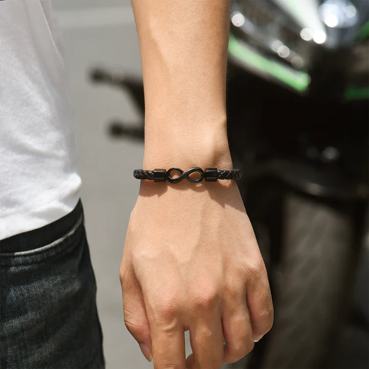 To My Man, I Love You Forever & Always Infinity Leather Bracelet