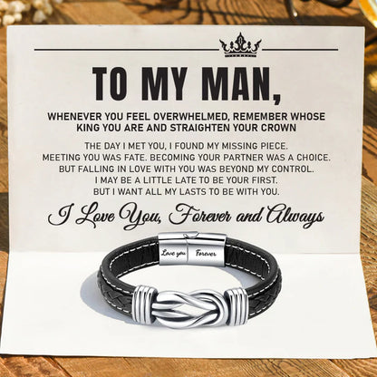 To My Man, I Love You Forever and Always Linked Bracelet