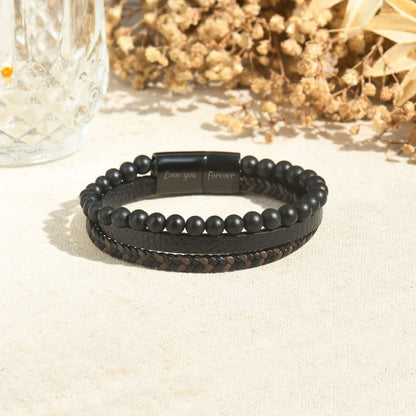 To My Man, Love You Forever Volcanic Stone Bracelet