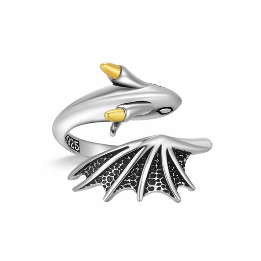 Be Bold, Be Strong, Be Confident Dragon Adjustable Ring