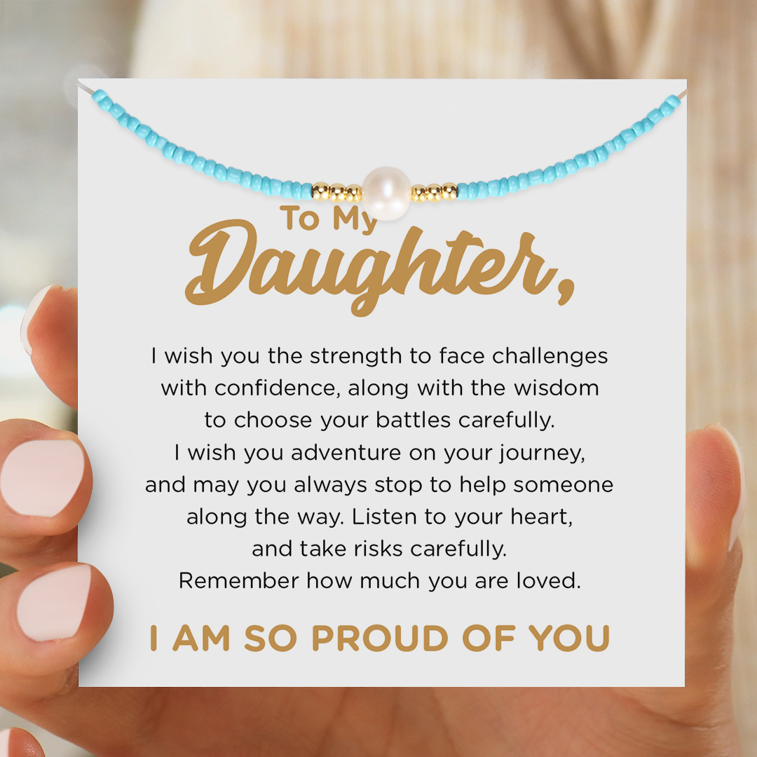 To My Granddaughter, I Am So Proud Of You Freshwater Pearl Necklace